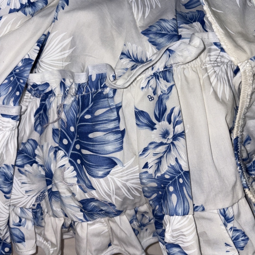 KY'S Made in Hawaii blue Floral 100% Cotton‎ ruffled Maxi Dress XL 3X  NWT - Picture 15 of 16